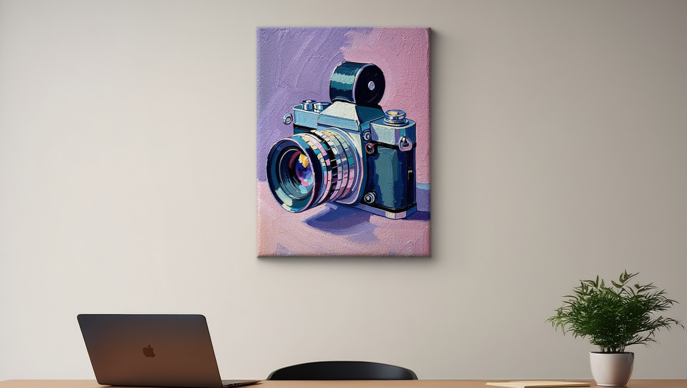 Vintage Camera Pop Art - Premium Canvas Art Print