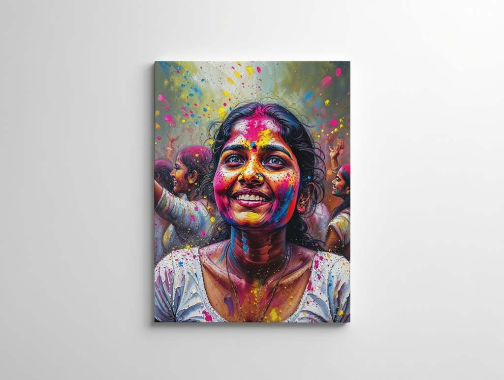 Holi Festival Celebration - Premium Canvas Art Print