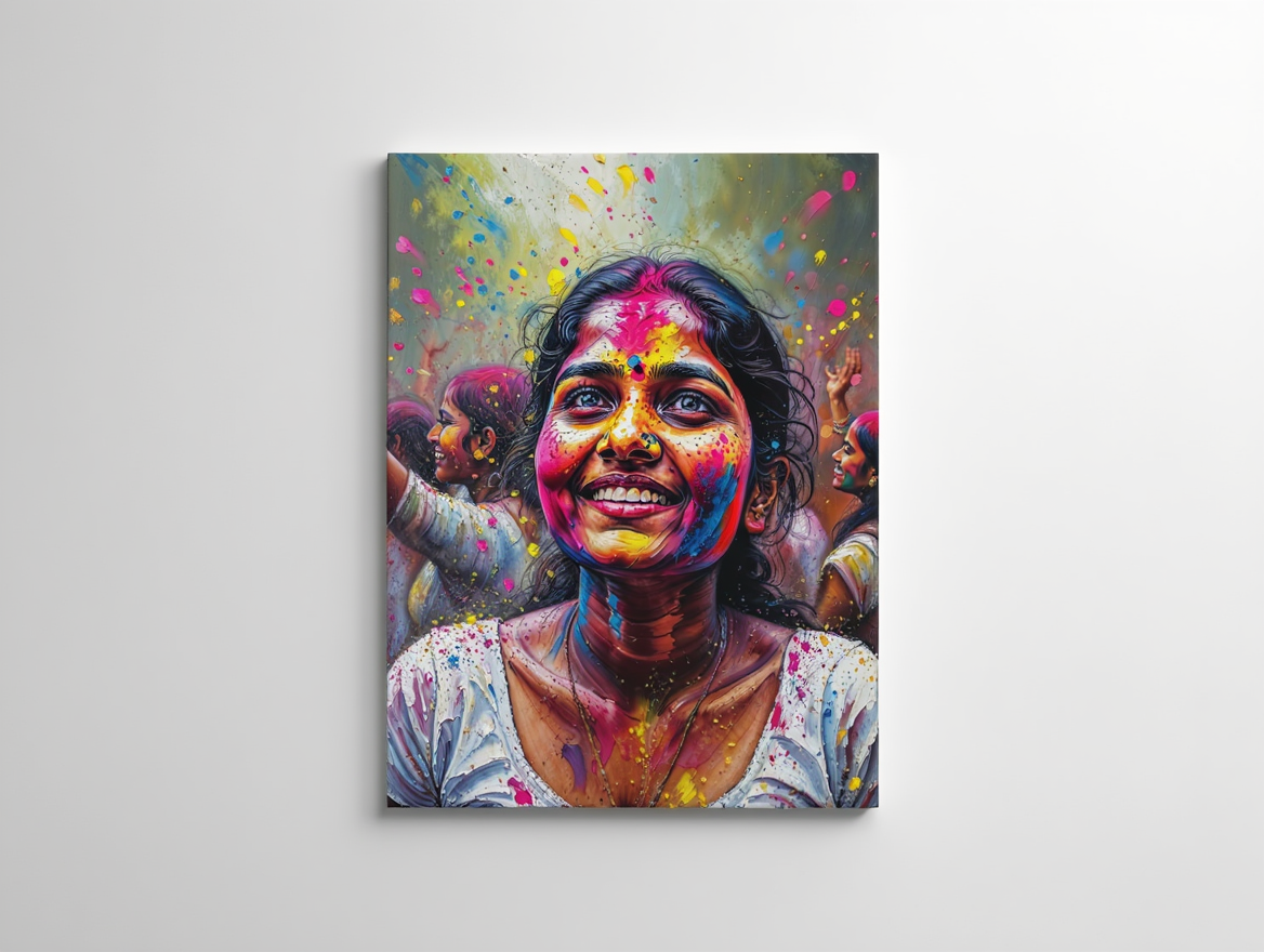 Holi Festival Celebration - Premium Canvas Art Print
