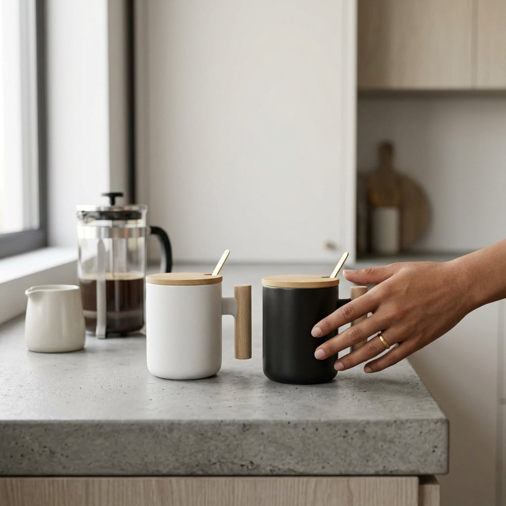 Personalized Ceramic Mug Gift Set – Premium Couple's Edition