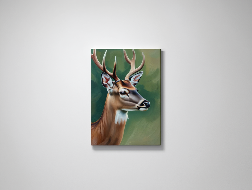 Majestic Deer Portrait - Premium Canvas Art Print