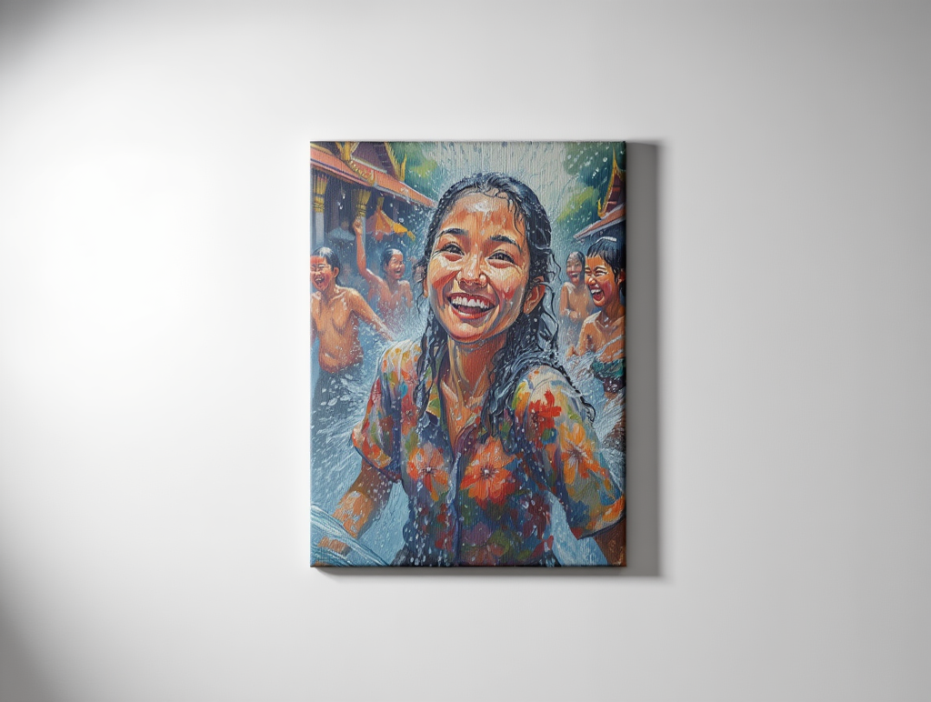 Songkran Festival - Premium Canvas Art Print