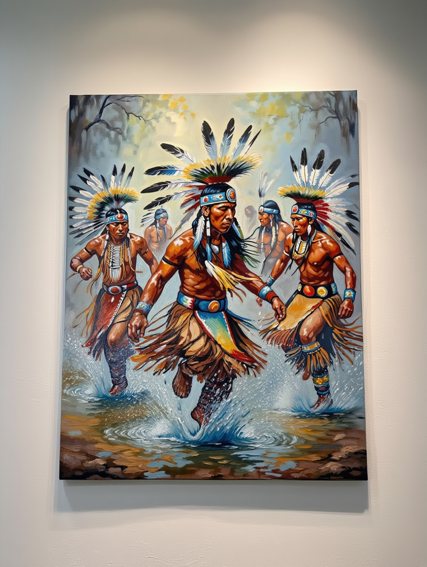 Sacred Waters Ceremony - Premium Canvas Art Print