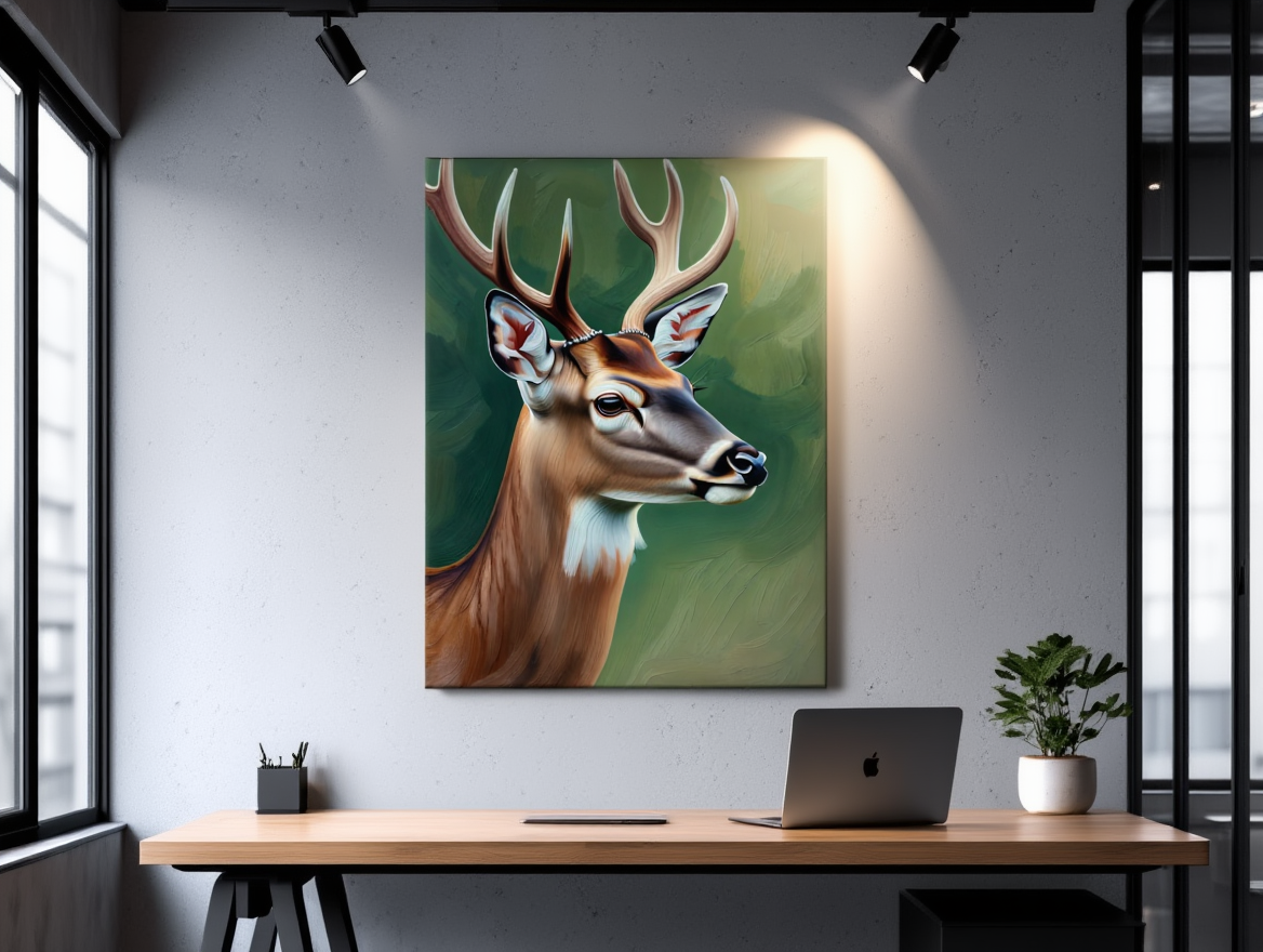 Majestic Deer Portrait - Premium Canvas Art Print