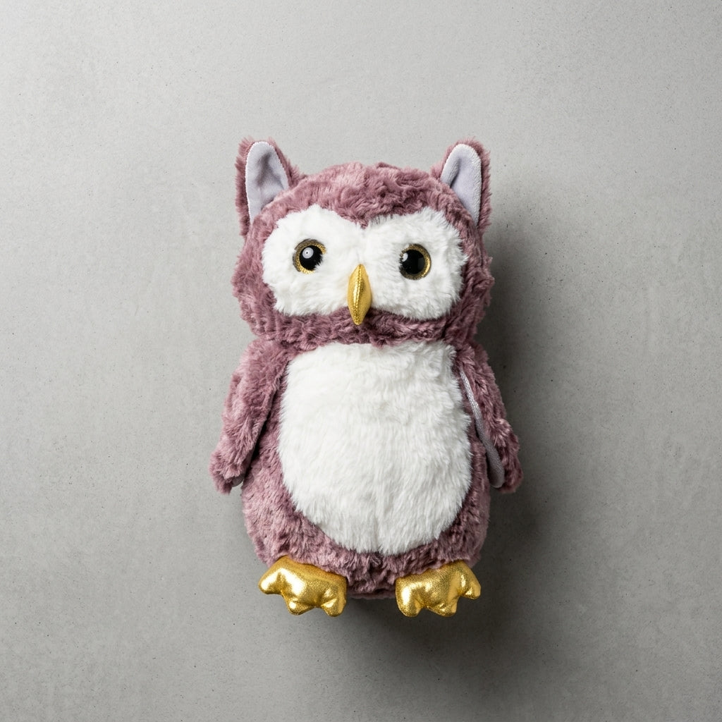 Sparkling Gold Eyes Owl Plush