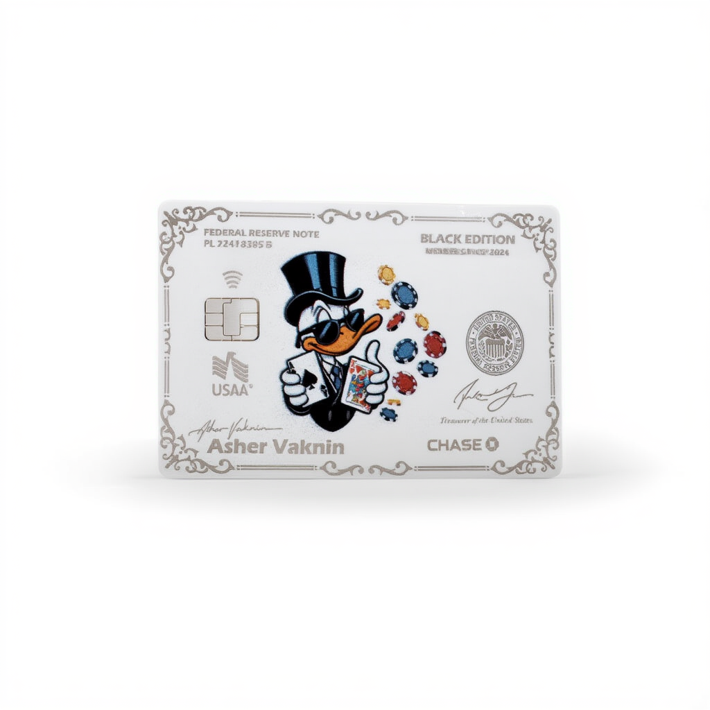  novelty check with cartoon character and branding on a white background