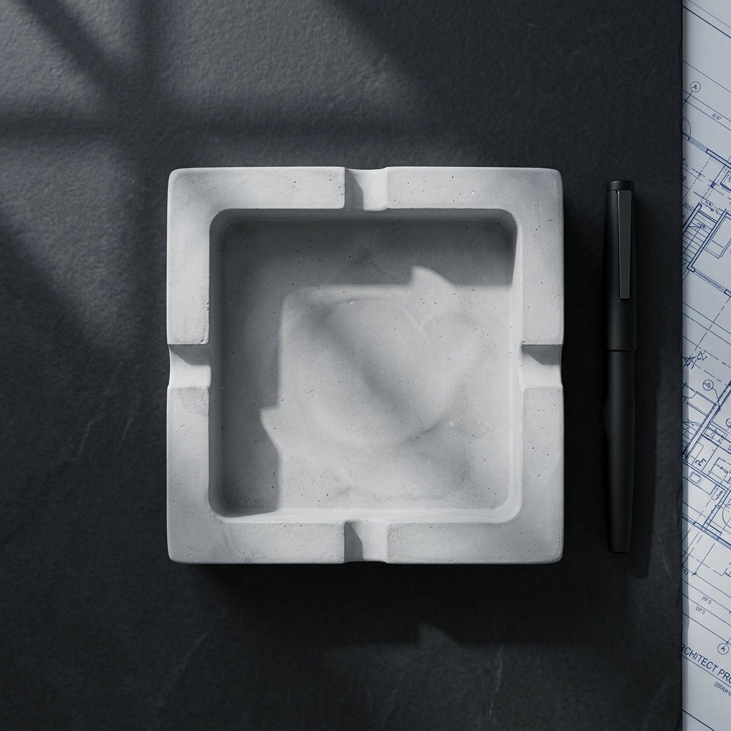 Square Concrete Ashtray