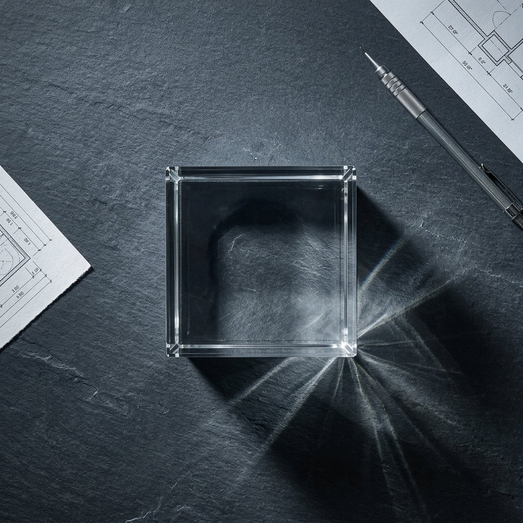 Big Custom Laser Engraved Diamond Cut Crystal Cube Award