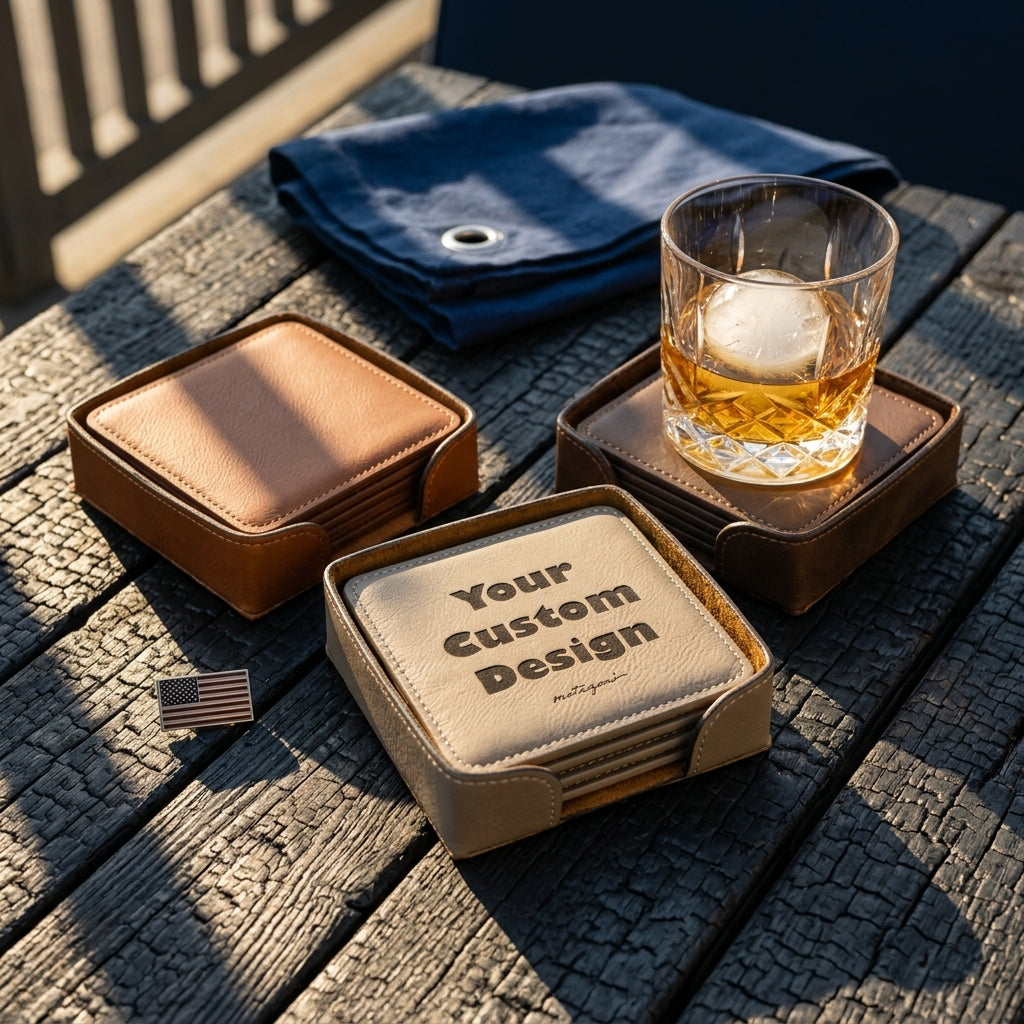 Leather Coaster Set