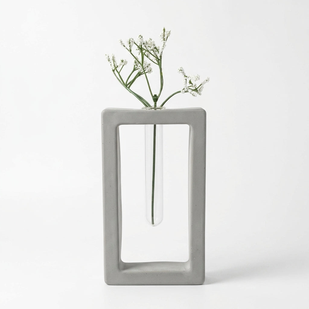 Geometric Concrete Propagation Vase