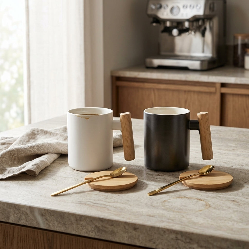 Personalized Ceramic Mug Gift Set – Premium Couple's Edition
