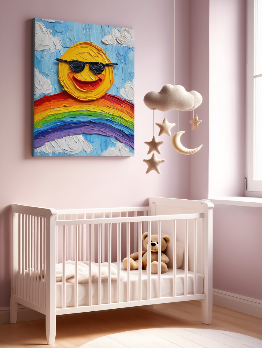 Sunshine &amp; Rainbow Joy - Premium Canvas Art Print