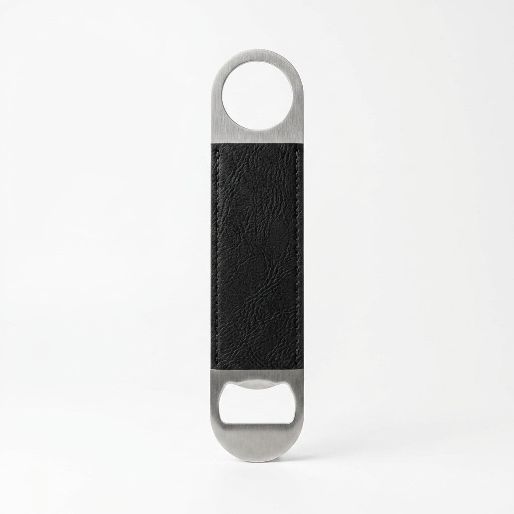 Personalized Faux-Leather Wrapped Bar Bottle Opener