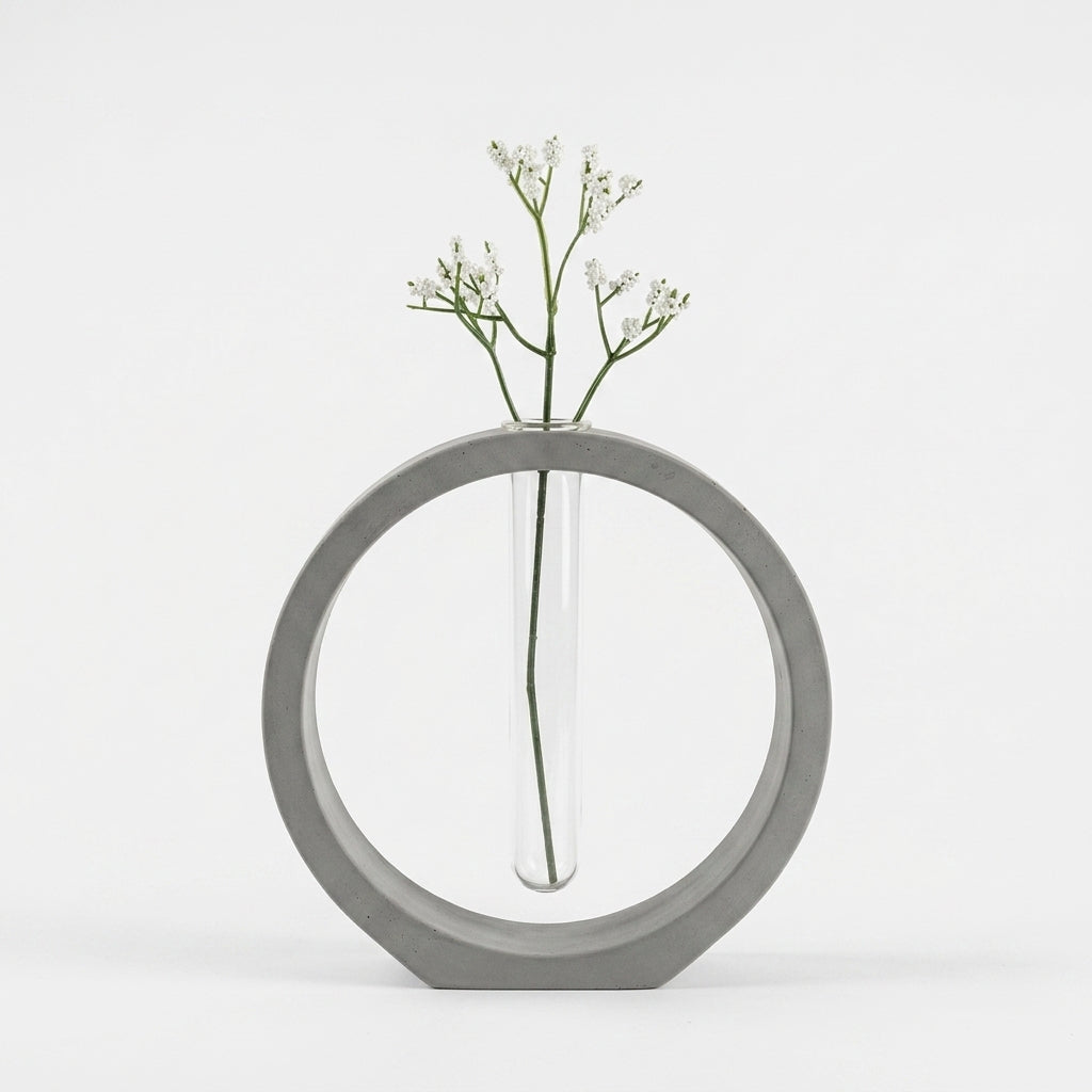 Concrete Vase with Durable Test Tube Insert