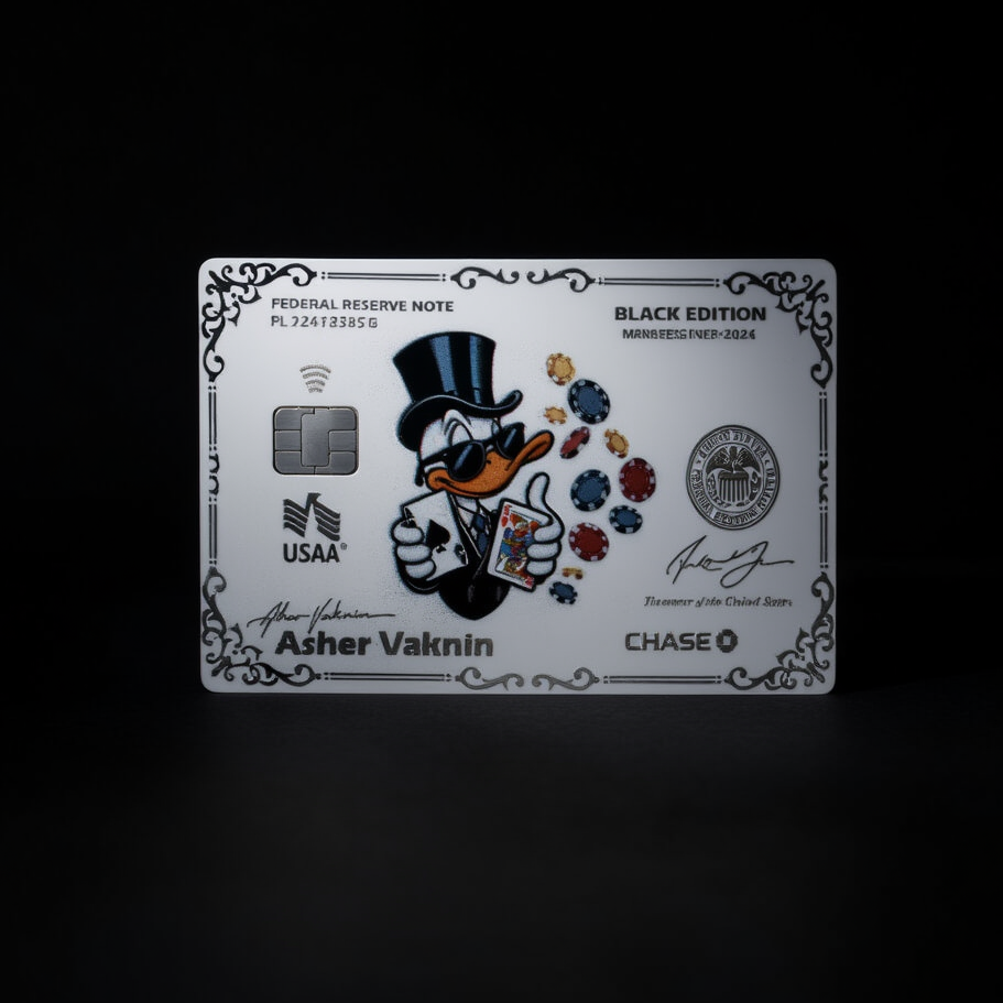 Black edition Chase card with decorative elements on a black background