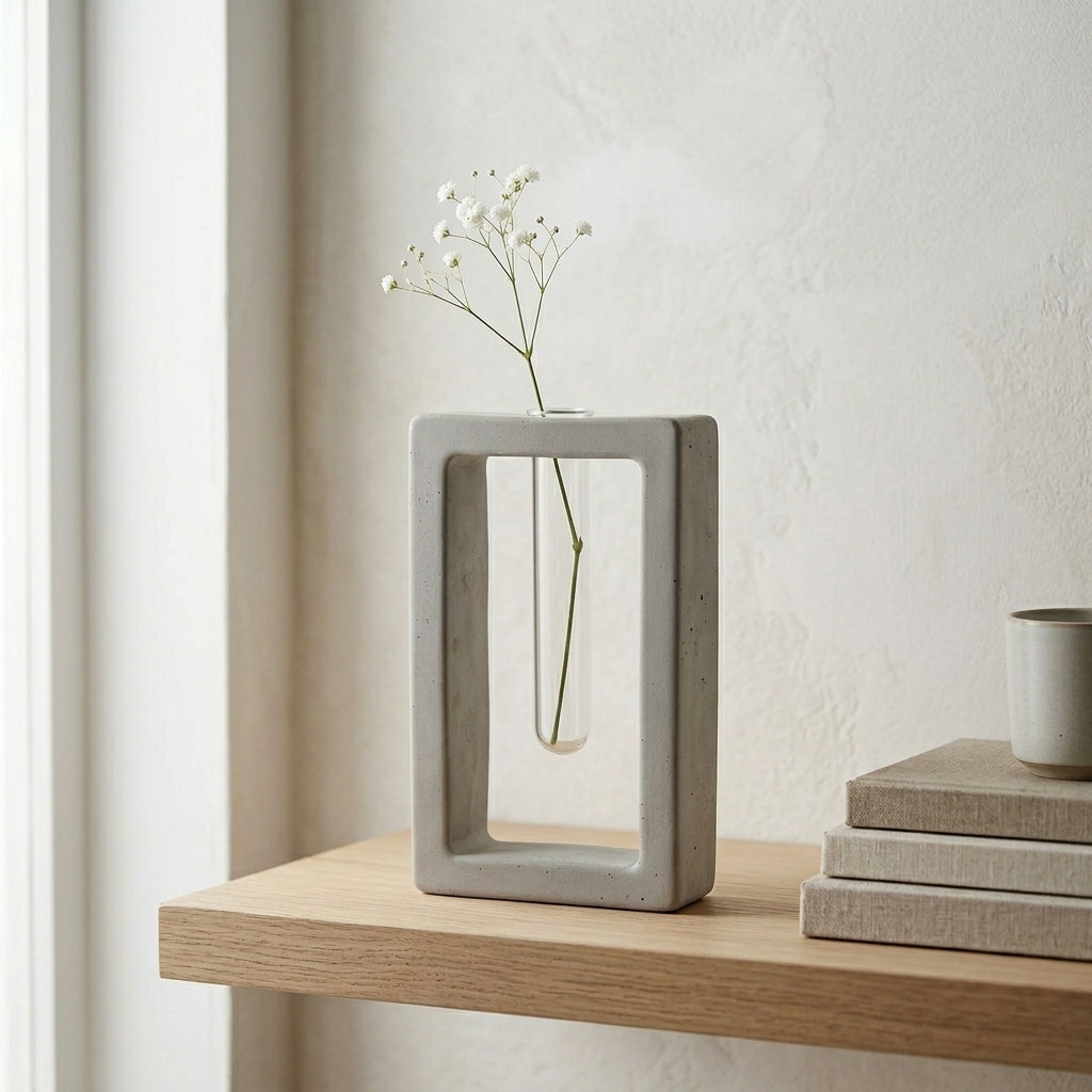 Geometric Concrete Propagation Vase
