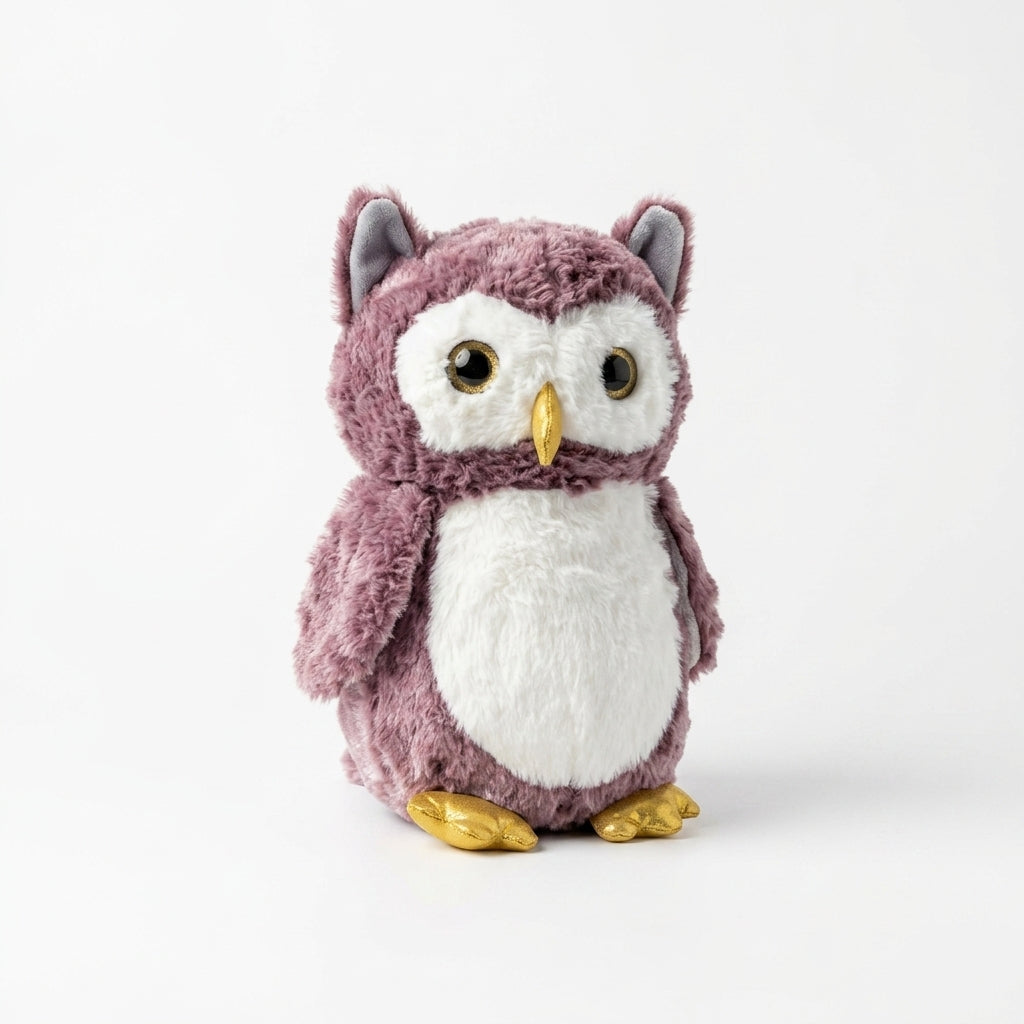 Sparkling Gold Eyes Owl Plush