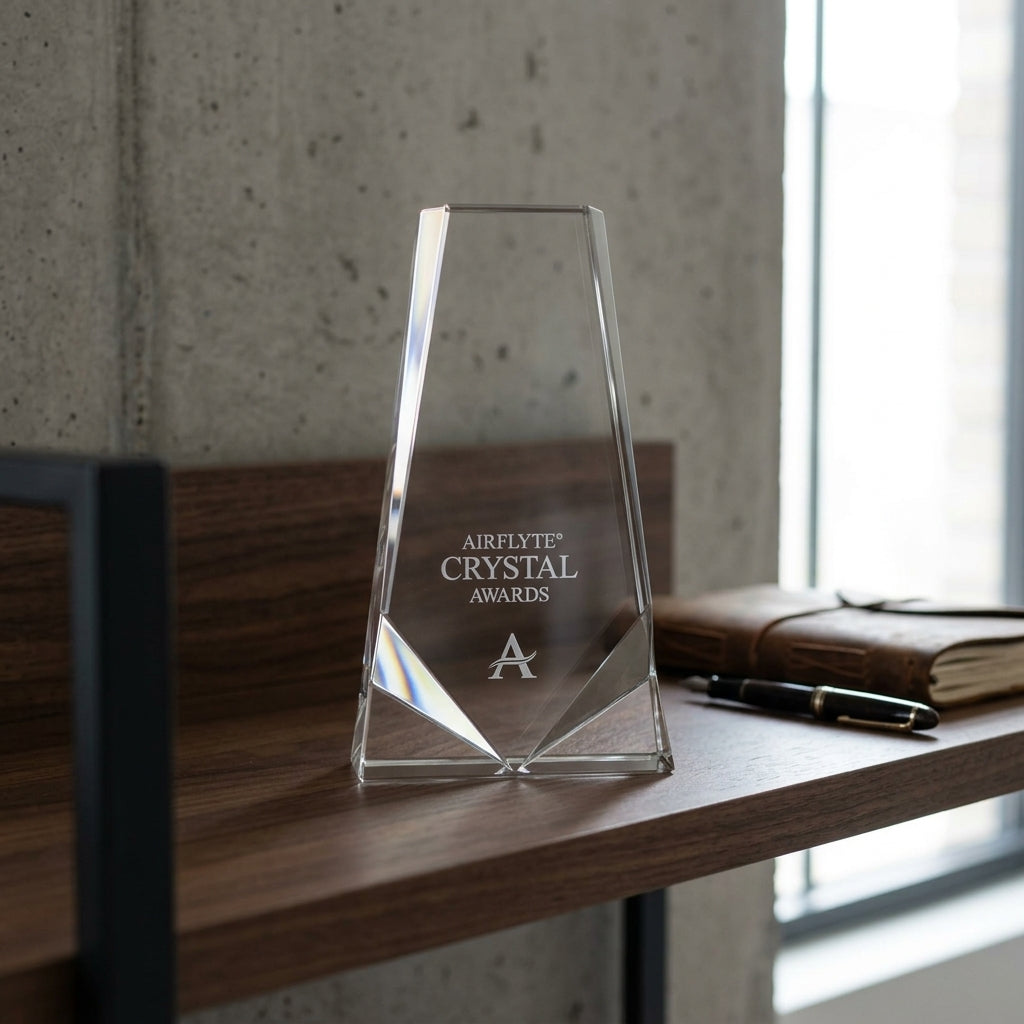 Premium Faceted Crystal Obelisk Recognition Award