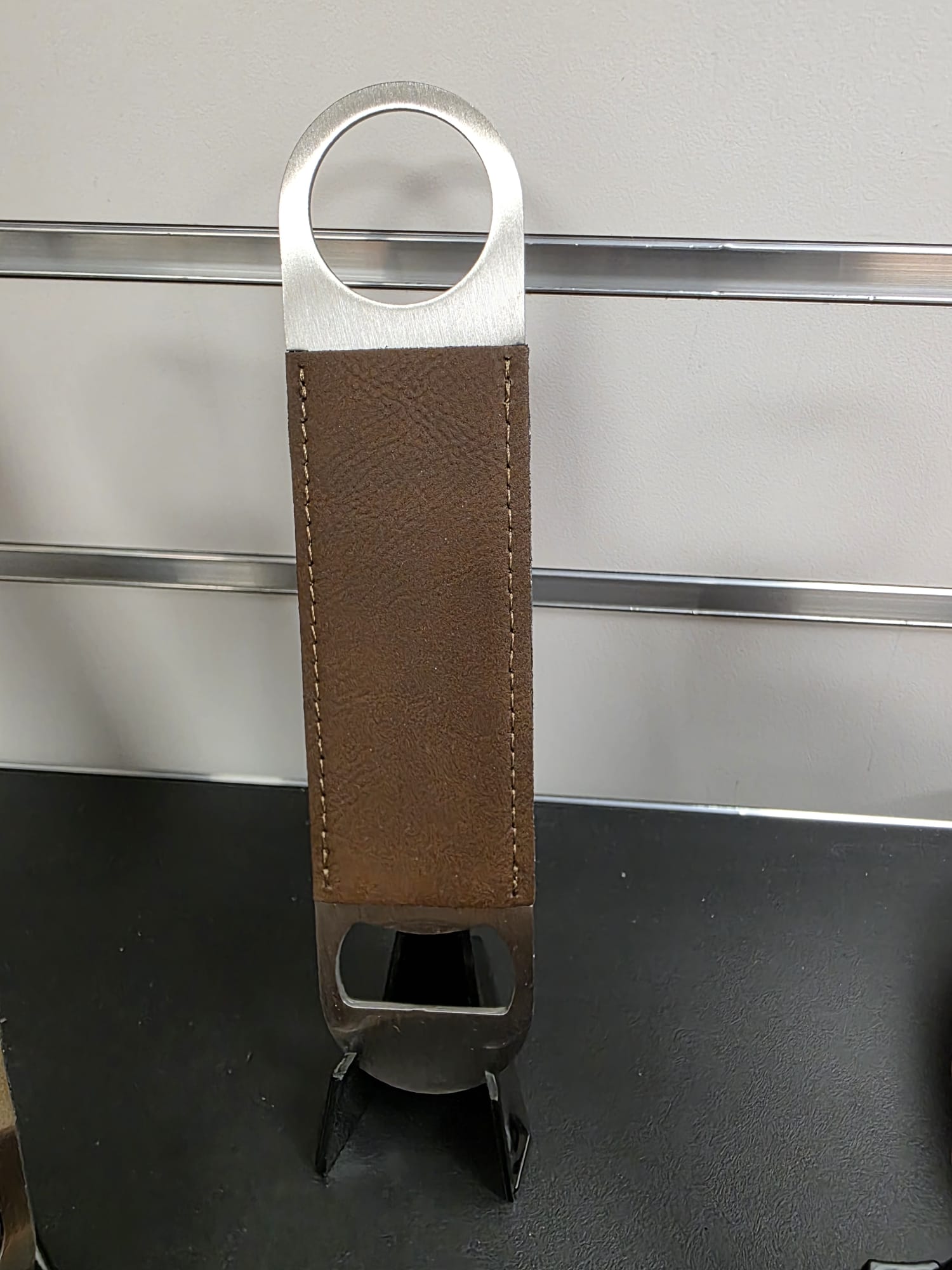 Personalized Faux-Leather Wrapped Bar Bottle Opener
