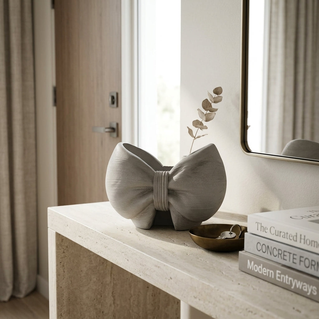 Chic Concrete Bow Sculpture