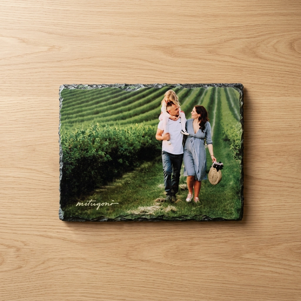 Custom Sublimation Photo Print on Natural Basalt Rock Slates