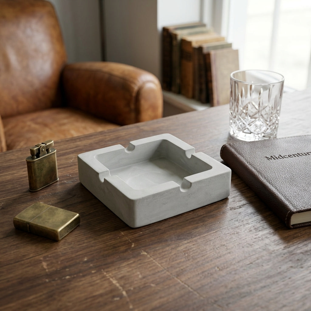 Square Concrete Ashtray