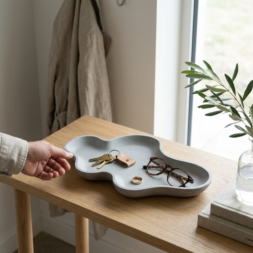Amoeba Cloud Tray - Minimalist Concrete Organizer