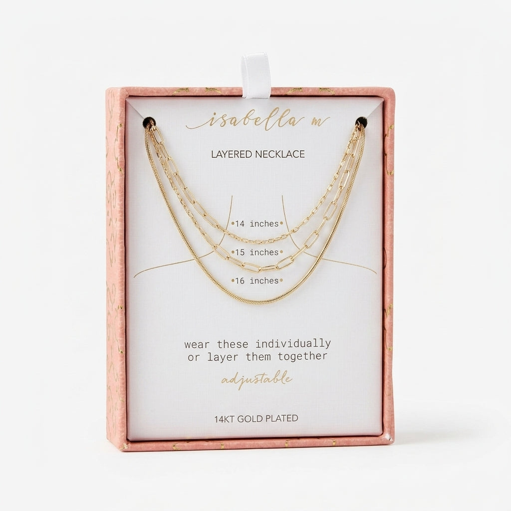 Isabella M 14KT Gold Plated Layered Necklace