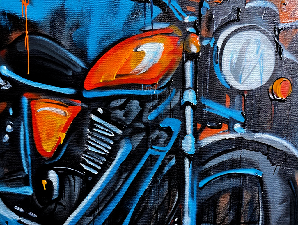 Premium Giclée Art Print (Paper or Canvas) - Urban Motorcycle
