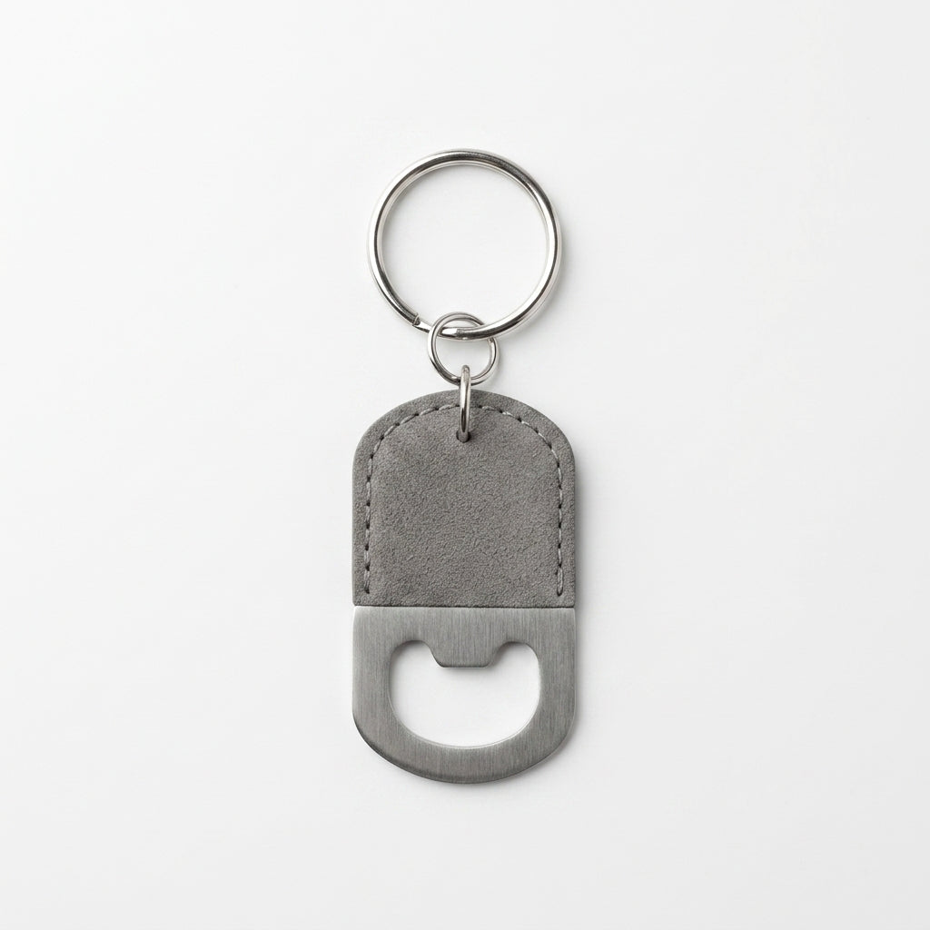 Personalized Faux-Leather Bottle Opener Keychain