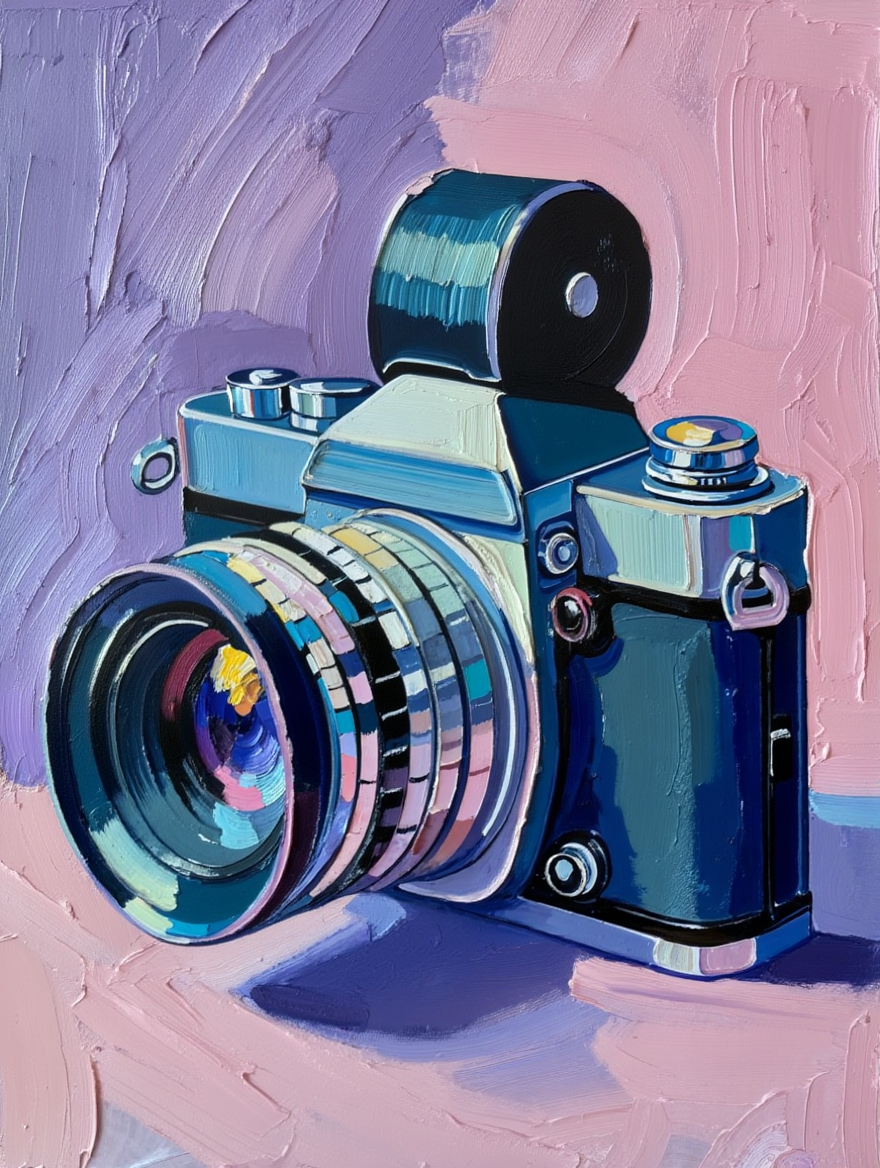 Vintage Camera Pop Art - Premium Canvas Art Print