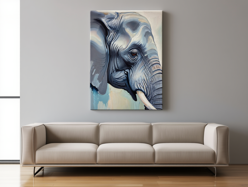 Abstract Elephant - Premium Canvas Art Print