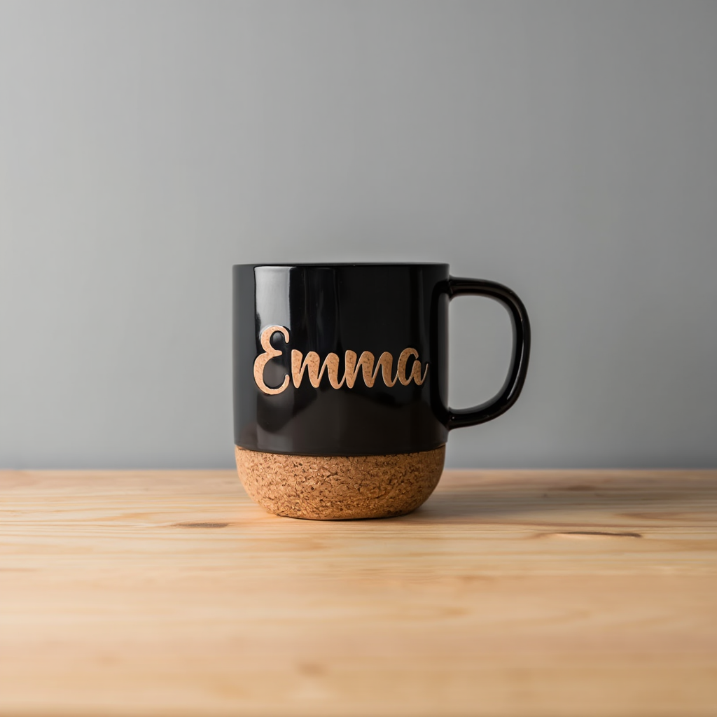 Personalized Ceramic Mug with Premium Cork Base