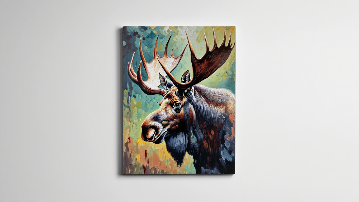 Majestic Moose Portrait - Premium Canvas Art Print
