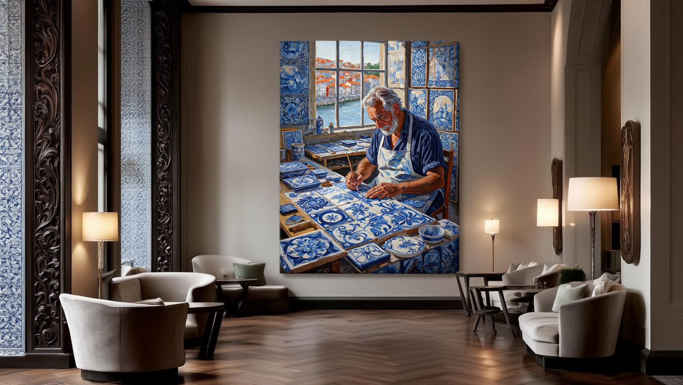 Premium Giclée Art Print (Paper or Canvas) - Portuguese Azulejo