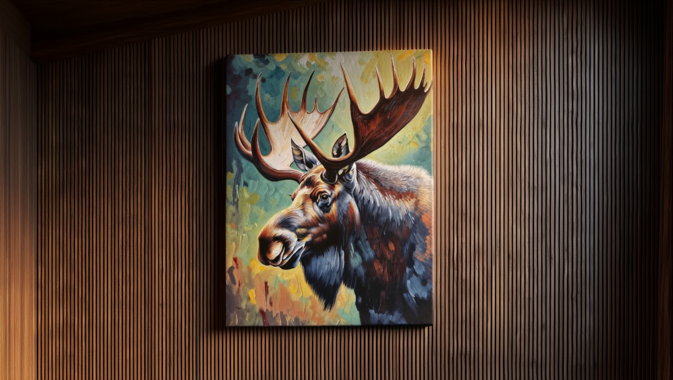 Majestic Moose Portrait - Premium Canvas Art Print