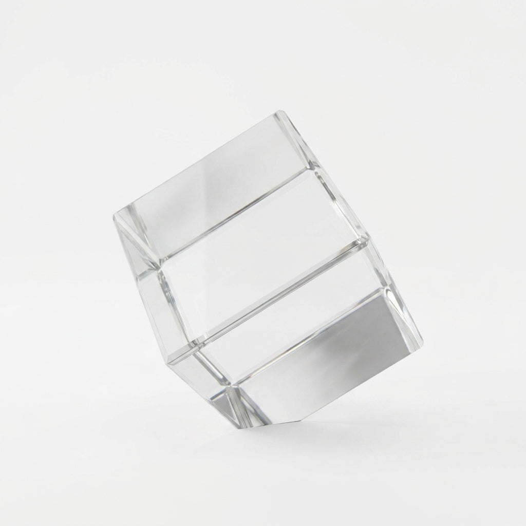Big Custom Laser Engraved Diamond Cut Crystal Cube Award