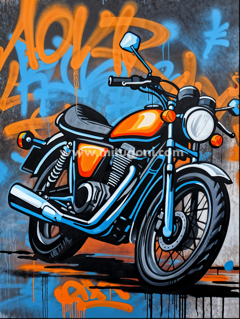 Premium Giclée Art Print (Paper or Canvas) - Urban Motorcycle