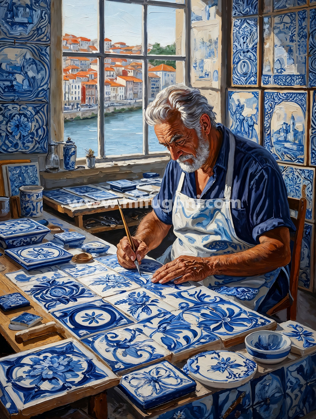 Premium Giclée Art Print (Paper or Canvas) - Portuguese Azulejo