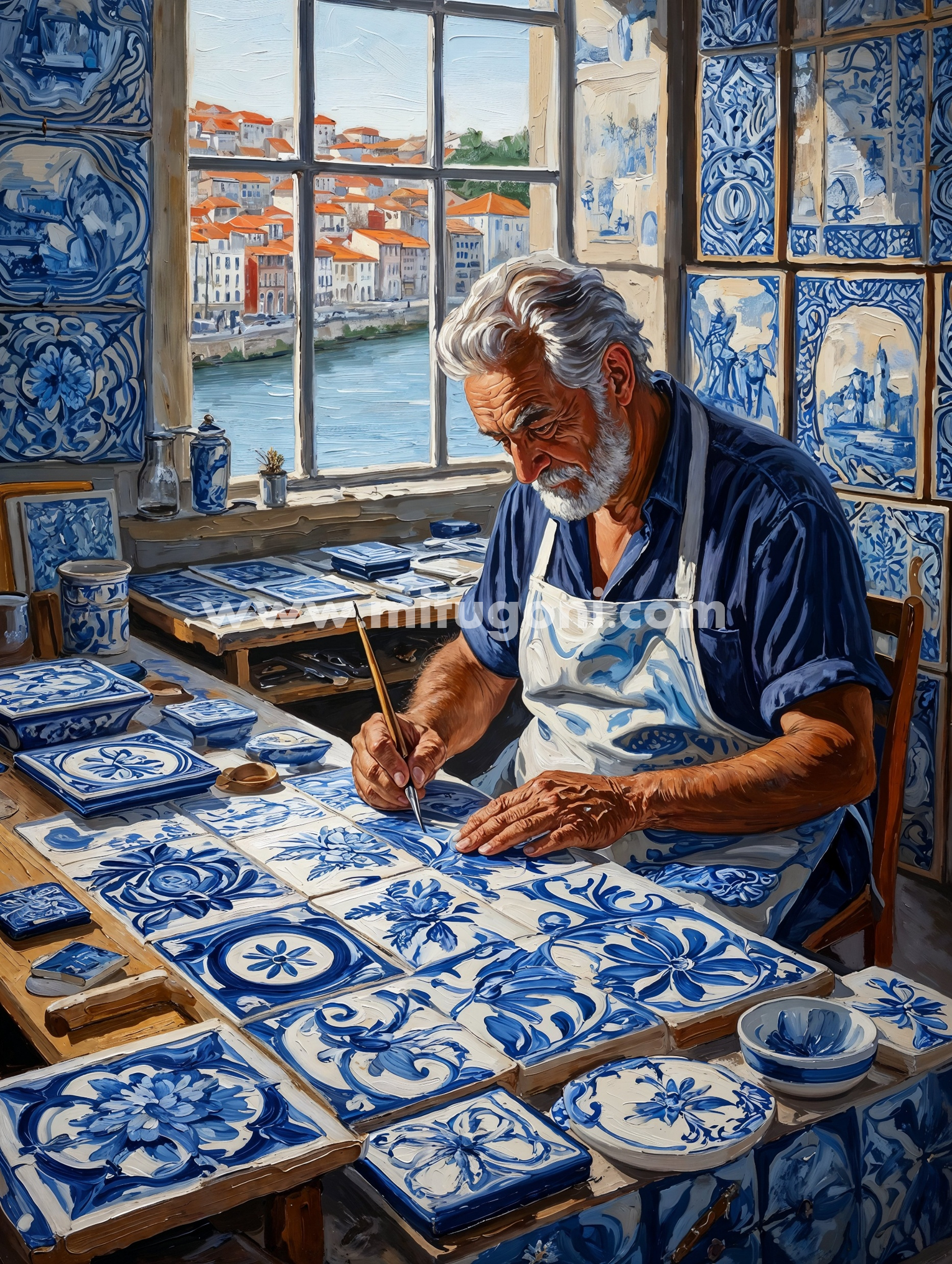Premium Giclée Art Print (Paper or Canvas) - Portuguese Azulejo