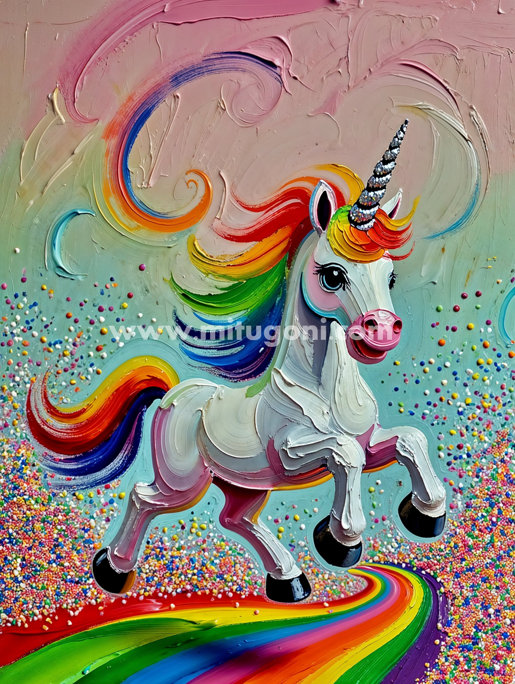 Premium Giclée Art Print (Paper or Canvas) - Rainbow Magic Unicorn