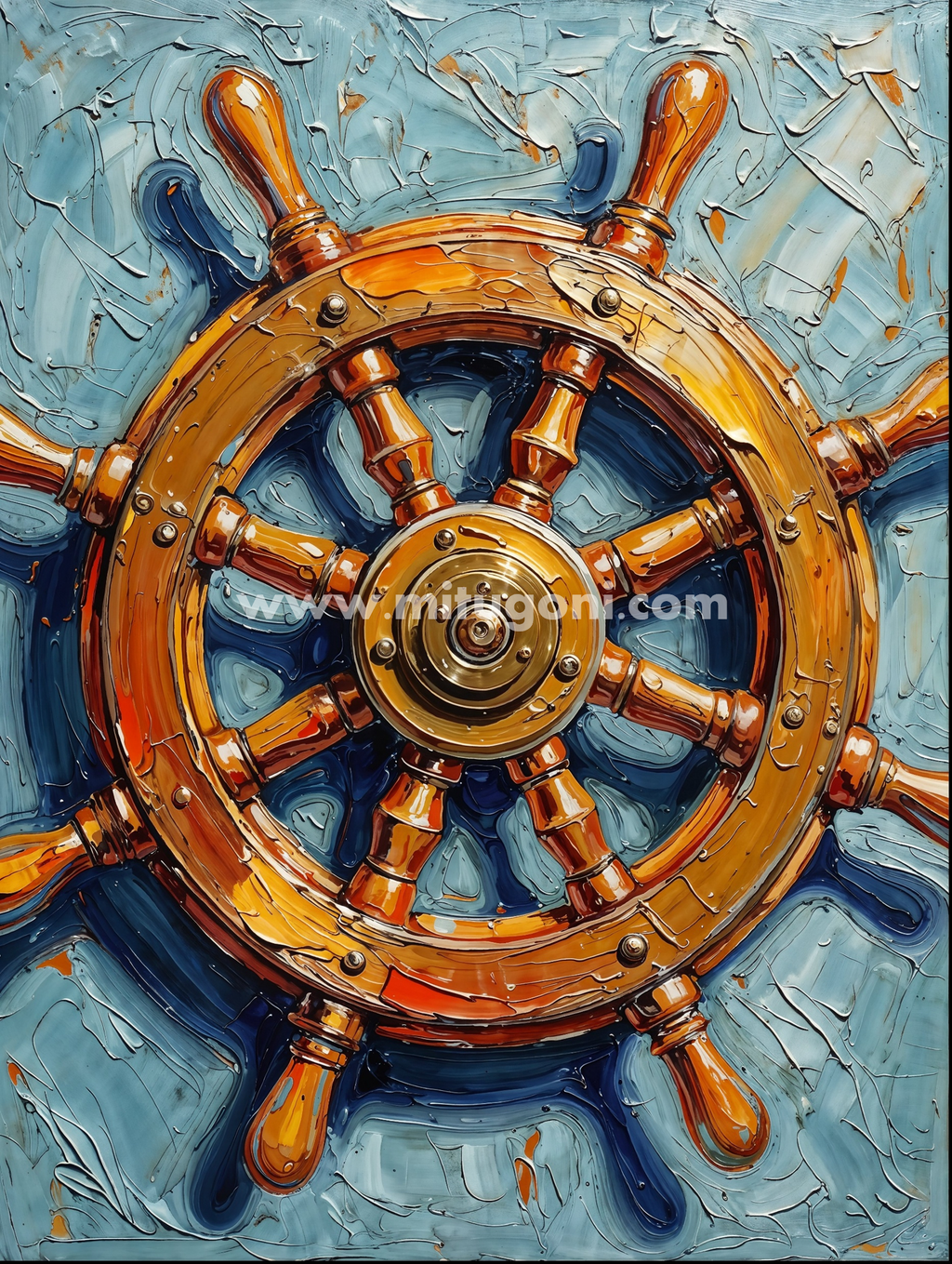 Premium Giclée Art Print (Paper or Canvas) - Captain's Ship Wheel
