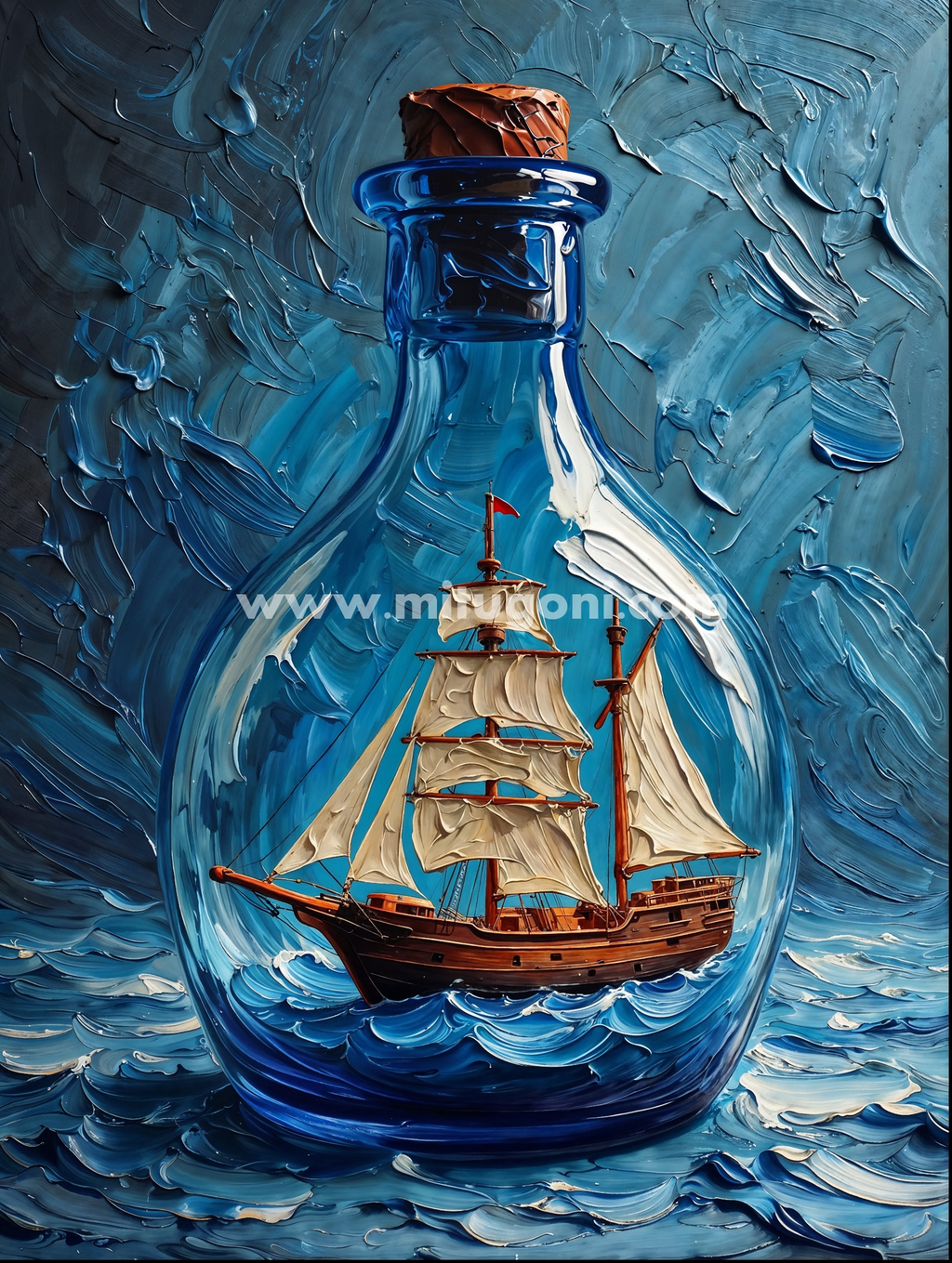 Premium Giclée Art Print (Paper or Canvas) - Bottled Maritime Dreams