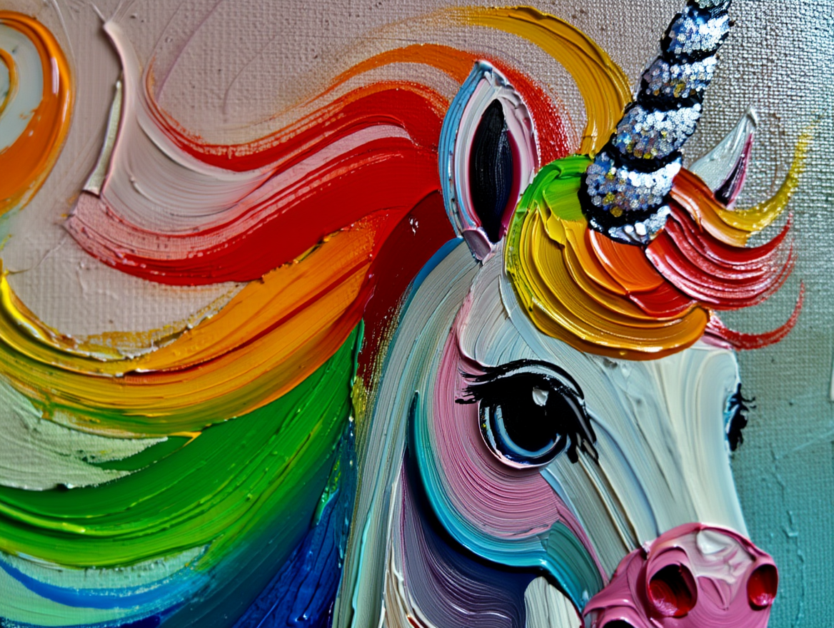 Rainbow Magic Unicorn - Premium Canvas Art Print