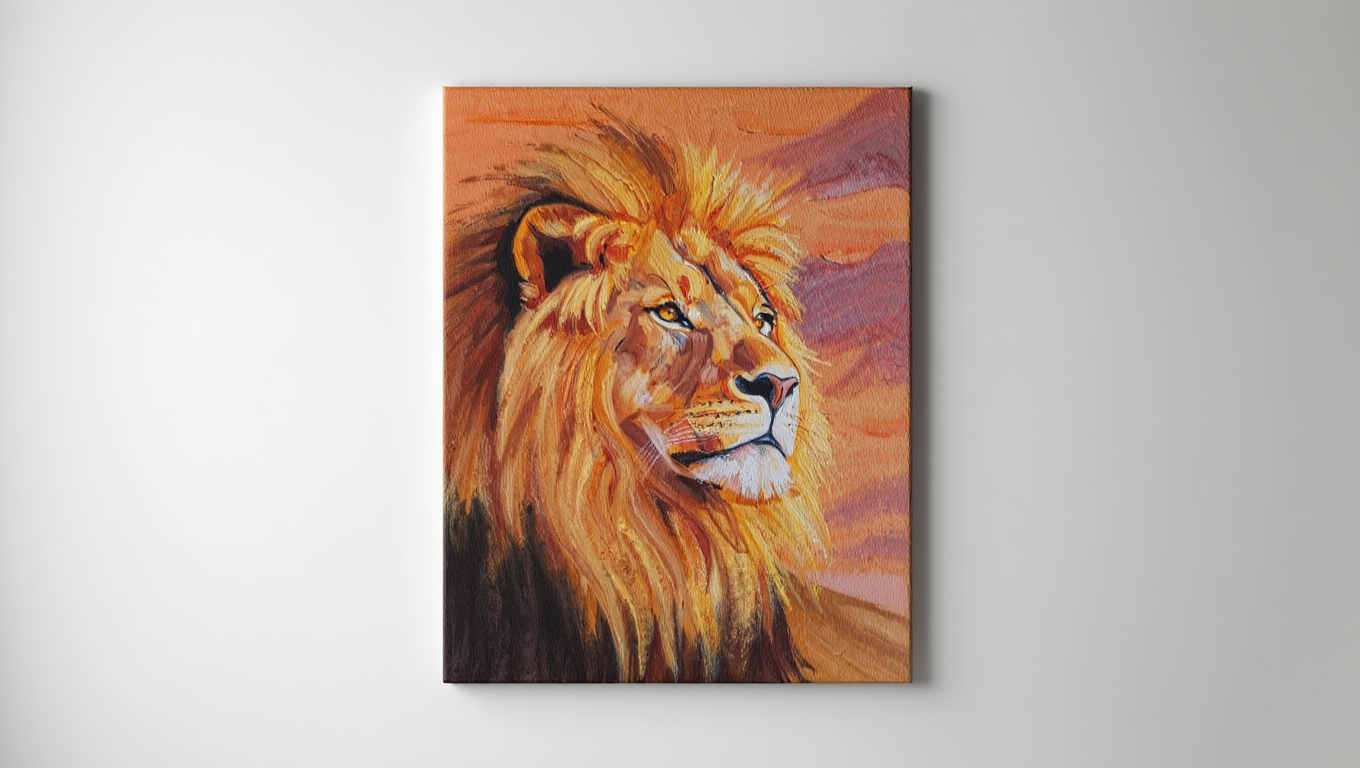 Majestic Lion King - Premium Canvas Art Print