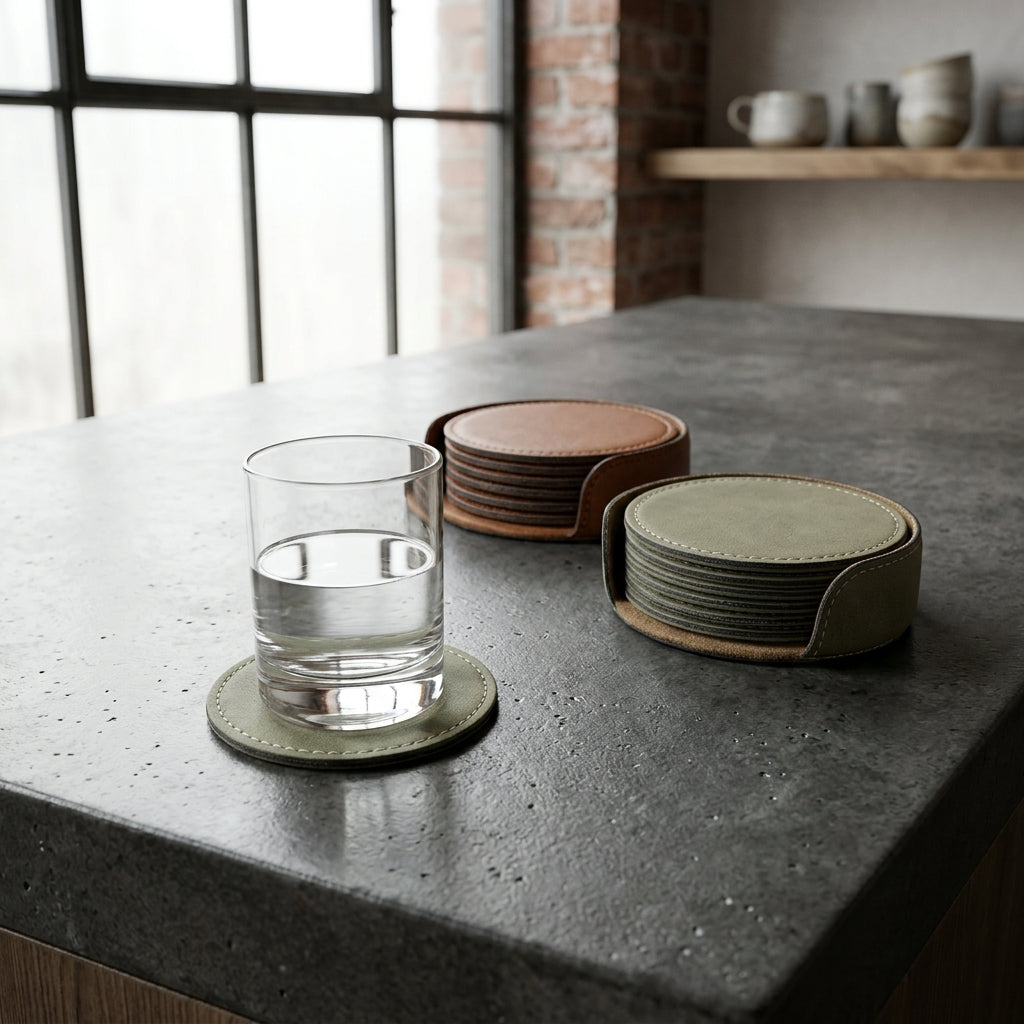 Leather Coaster Set