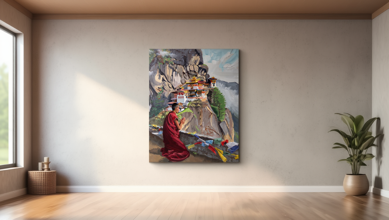 Bhutanese Monk at Tiger's Nest Monastery