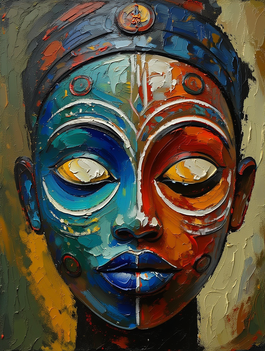 Yoruba Mask - Premium Canvas Art Print