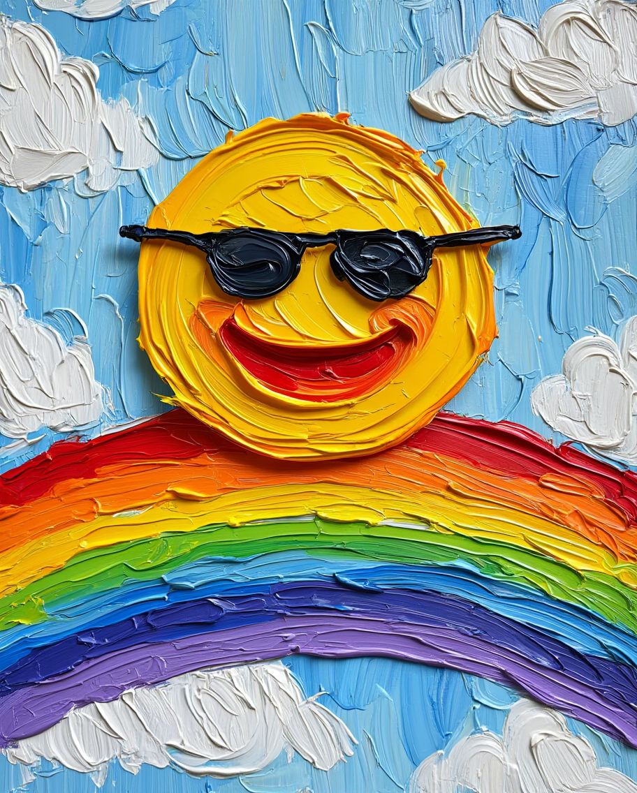 Sunshine &amp; Rainbow Joy - Premium Canvas Art Print