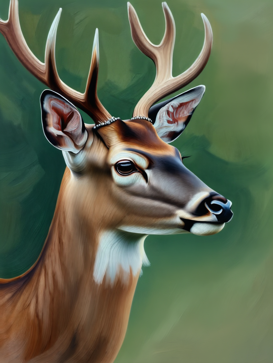 Majestic Deer Portrait - Premium Canvas Art Print